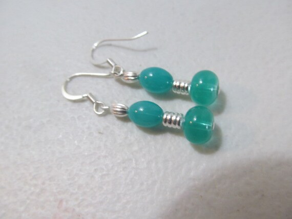 Green Aventurine Stone Earrings Minimalist Green … - image 2