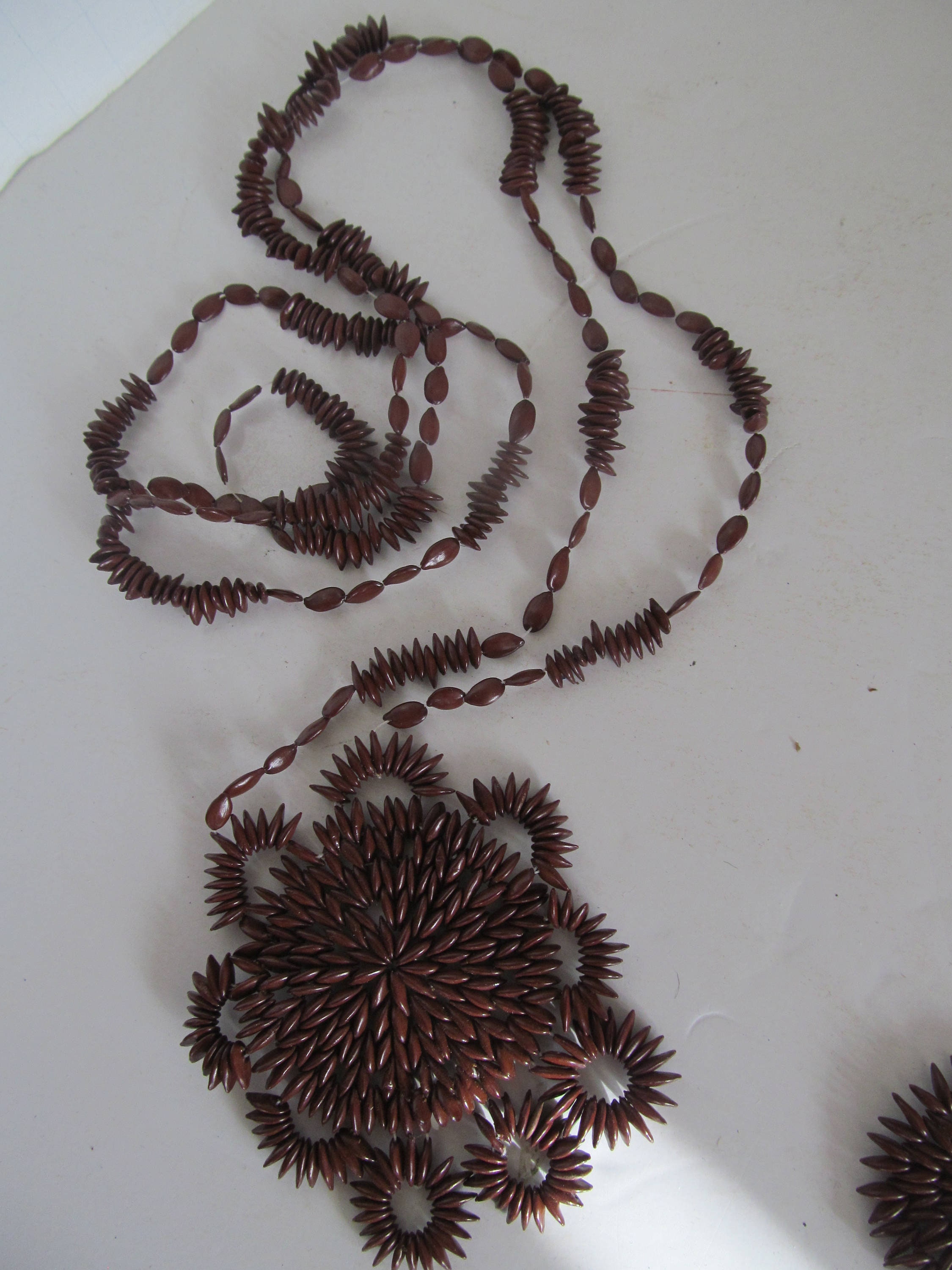 1960s Appleseed Necklace Apple Seed Jewelry Hand Beaded Etsy