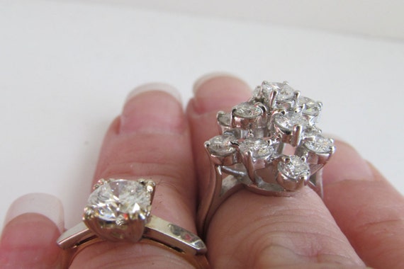 2.5 carat Real Diamond Ring 14kt White Gold Diamo… - image 5