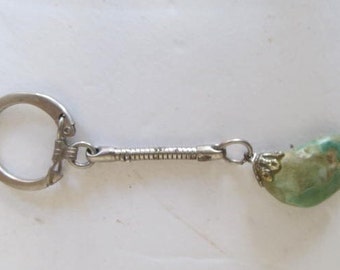 Southwestern Green Turquoise Nugget Key Ring Turquoise Keychain Vintage Southwestern Turquoise Jewelry