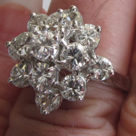 2.5 carat Real Diamond Ring 14kt White Gold Diamo… - image 1