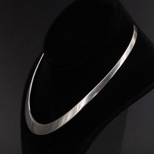 Solid Sterling Silver Modern Bold Statement Necklace Sterling Silver Choker Necklace Solid Sterling Silver Necklace MEXICO CII 15&quot; Necklace