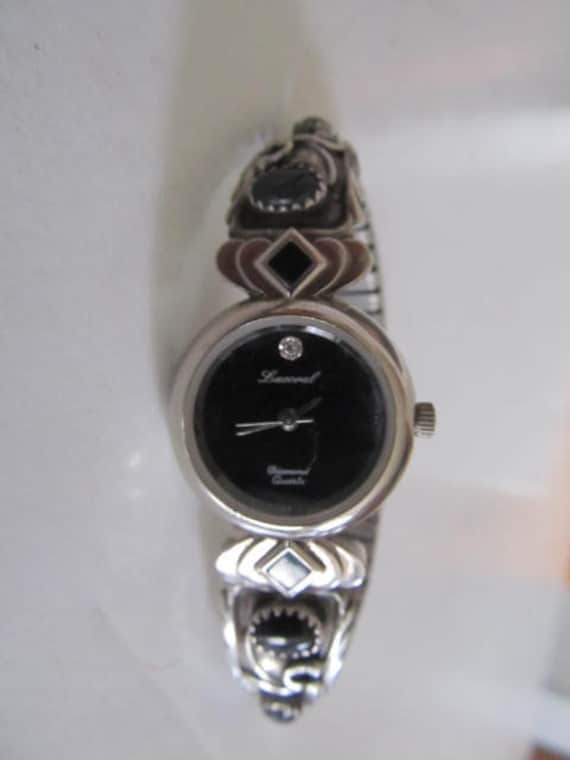Diamond Quartz Navajo Watch Black Onyx Watch Bracelet  display picture 2