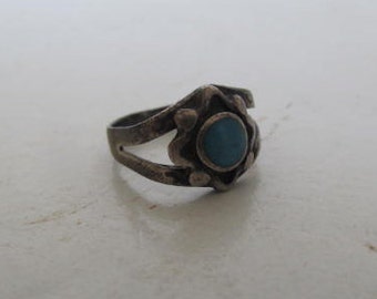 Child size Bell Trading Post Turquoise ring Sterling silver adjustable ring