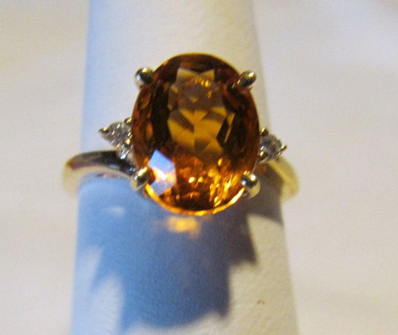 sz 6 14K Citrine Ring November Birthstone Ring Ye… - image 3