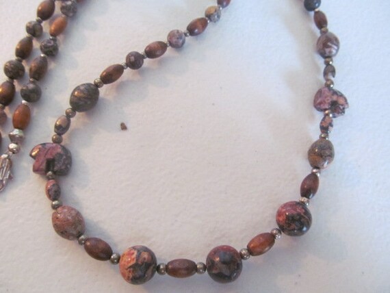 Unakite Gemstone Fettish bears 25" Long Necklace … - image 1