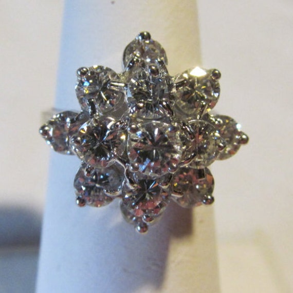 2.5 carat Real Diamond Ring 14kt White Gold Diamo… - image 3