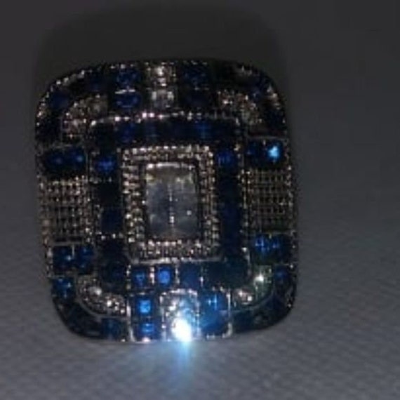 Stunning Art Deco Blue Sapphire Diamonds Edwardia… - image 3