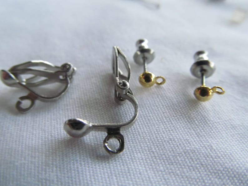 2 Pr Earrings DIY Jewelry Making Post and Clip Earrings Etsy