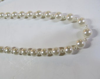 Long Lovely Pearl Necklace Ivory Pearl Single Strand Pearl Necklace 25" Wedding Pearl Necklace Long Necklace Faux Pearl Necklace Long Pearls