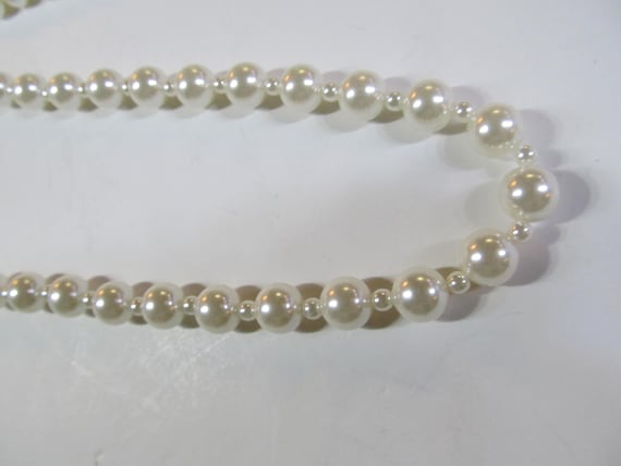 Long Lovely Pearl Necklace Ivory Pearl Single Str… - image 1