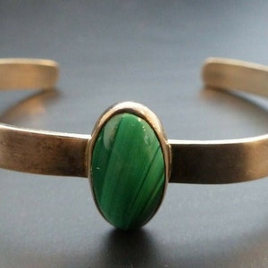 Sterling Silver Malachite Cuff Bracelet Sterling Silver Southwestern Cuff Bracelet 925 Malachite Signed CAA Sterling Cuff Bracelet Green
