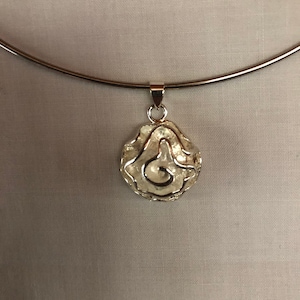 Rose Pendant Sterling Silver Choker Necklace Sterling Silver Rose Necklace Pendant Sterling Silver Collar Necklace - 7g