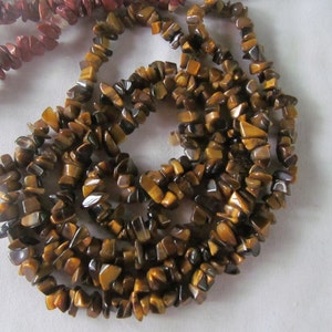 Tigers Eye Necklace Flapper Long Gemstone Necklace Tigers Eye 36&quot; Gemstone Necklace Festival Jewelry Tigers Eye Jewelry  Tiger eye necklace