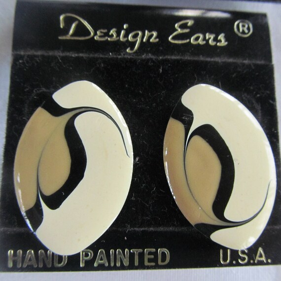 Heart Earrings Funkadelic Enamelware Earrings Ena… - image 1