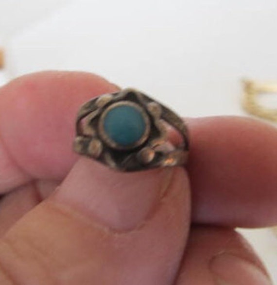 Child size Bell Trading Post Turquoise ring Sterl… - image 2