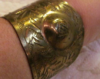 India Jewelry Indian Brass Cuff Bracelet Festival Jewelry Brass Bracelet Diamond Cut Bracelet Brass Jewelry  Boho Chic Bracelet