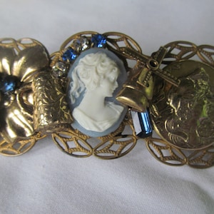 Blue Cameo Hair Barrettes Delft Blue Holland Hair Accessories Gardeners Hair Piece decoupage jewelry Altered art Hair Accessories