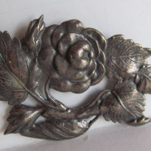 Art Nouveau Brooch Silver Floral Brooch Victorian Accessories Large Floral Brooch Large Silver Brooch