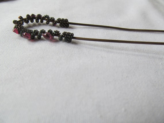 Pince Nez Raw Ruby Jewelry Antique Victorian Wire… - image 3