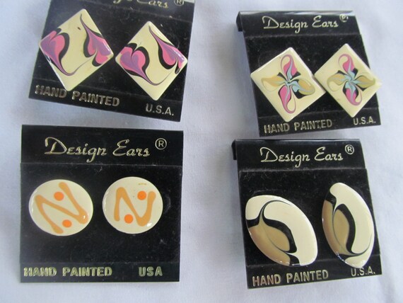 Heart Earrings Funkadelic Enamelware Earrings Ena… - image 3
