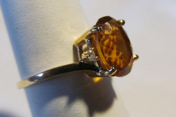 sz 6 14K Citrine Ring November Birthstone Ring Ye… - image 2