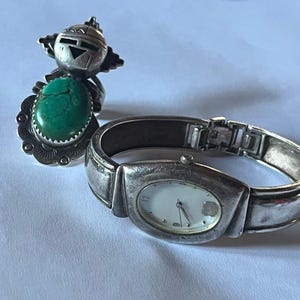 Robert Lee Morris Studios Sterling Silver Watch Band MOP watch Face Stamped REM StudiosSolid Sterling Silver Watch