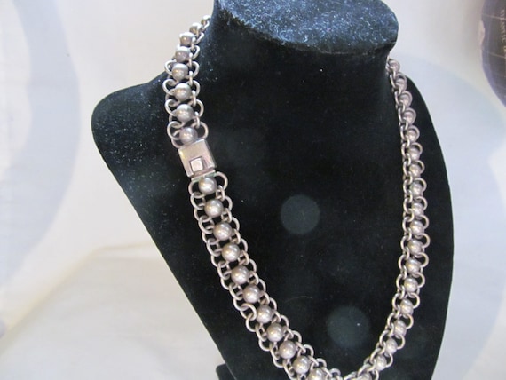 SOLID Sterling Silver Necklace 925 Designer Signed Quality Sterling Silver Jewelry Chainmail Chainmaille Heavy Sterling Silver Necklace
