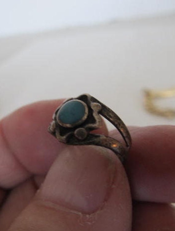 Child size Bell Trading Post Turquoise ring Sterl… - image 3