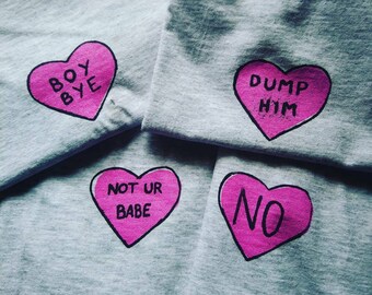 no means no screenprinted cute pink femme vibes alternative clothing no heart tshirt