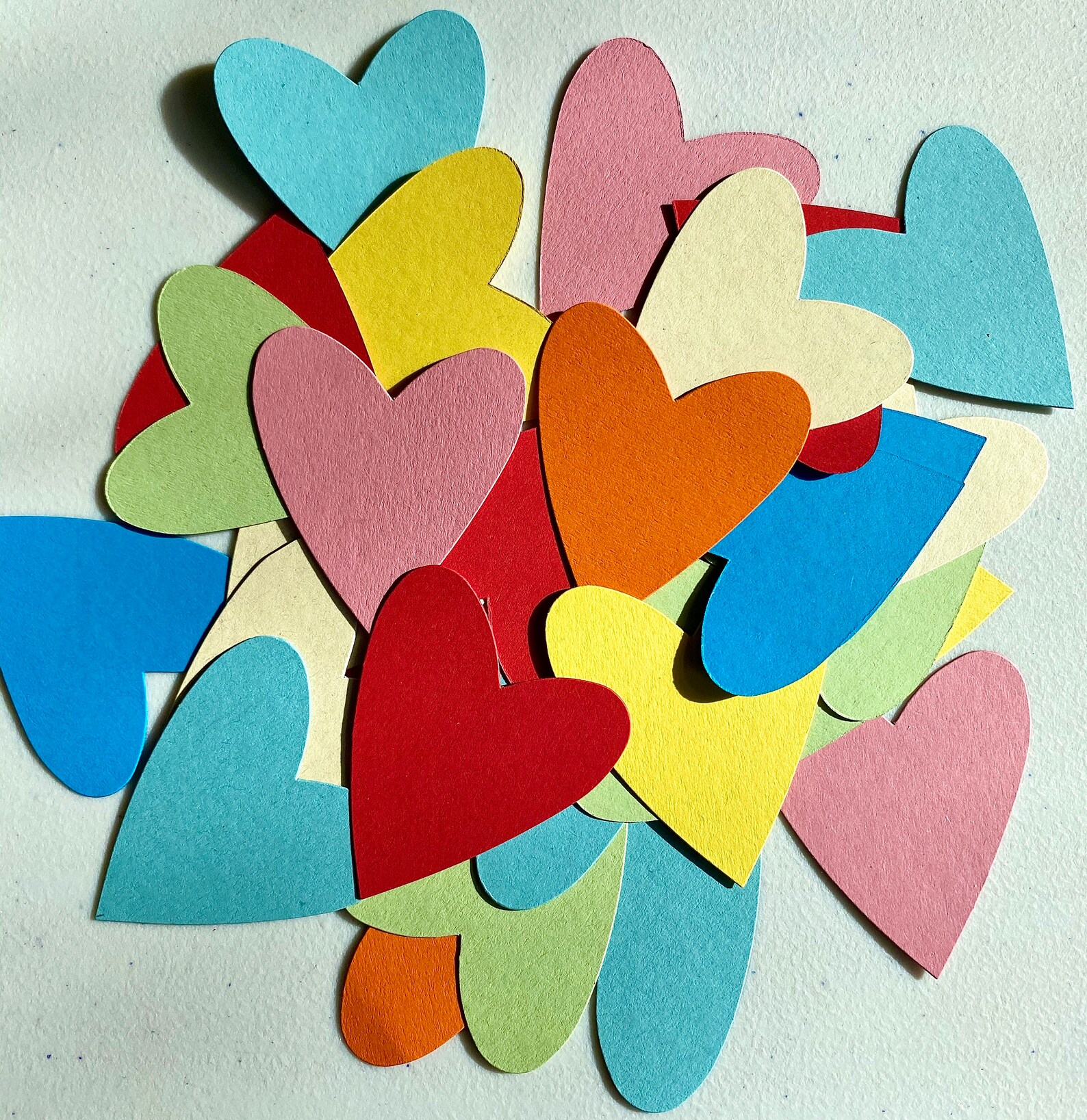Handmade Die Cut Hearts 16pcs Various Colours Etsy
