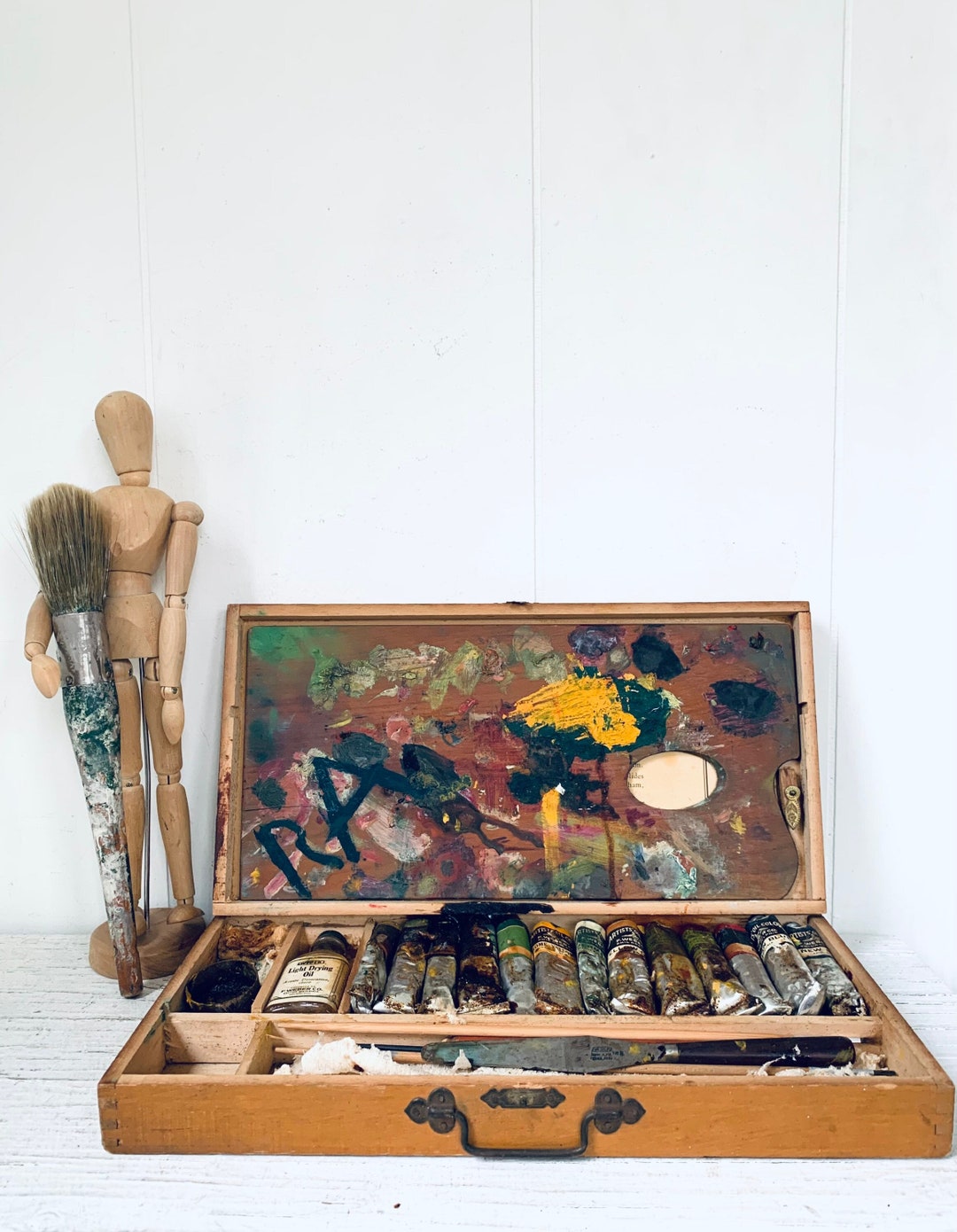 Vintage Paintbox Artist Supplies Smaller Folding Watercolors Etsy