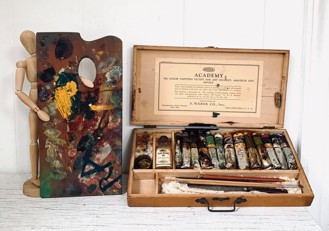 Vintage Paintbox Artist Supplies Smaller Folding Watercolors picture