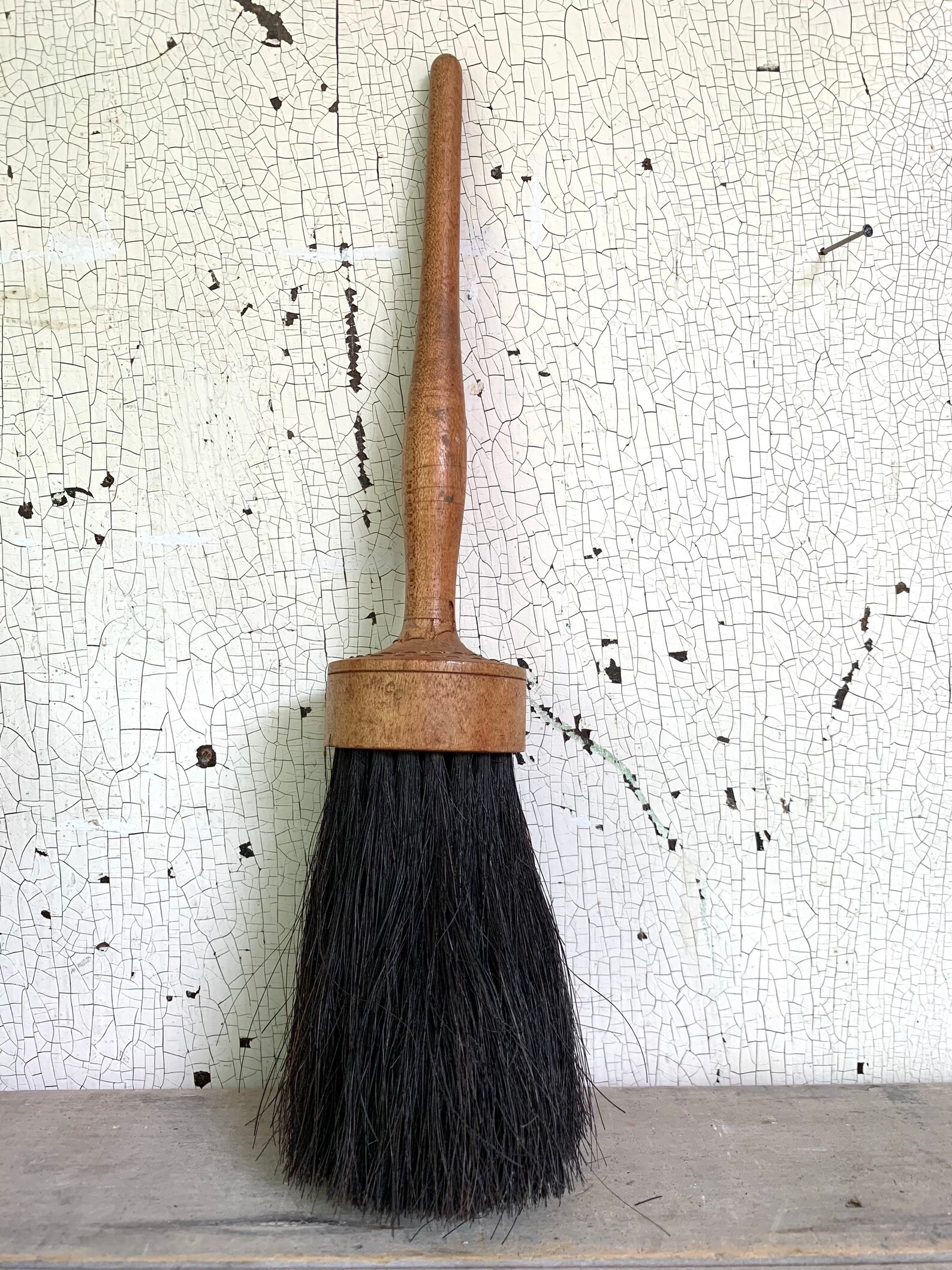 Dusting Brush Natural Horsehair Round Natural Bristle Brush Etsy
