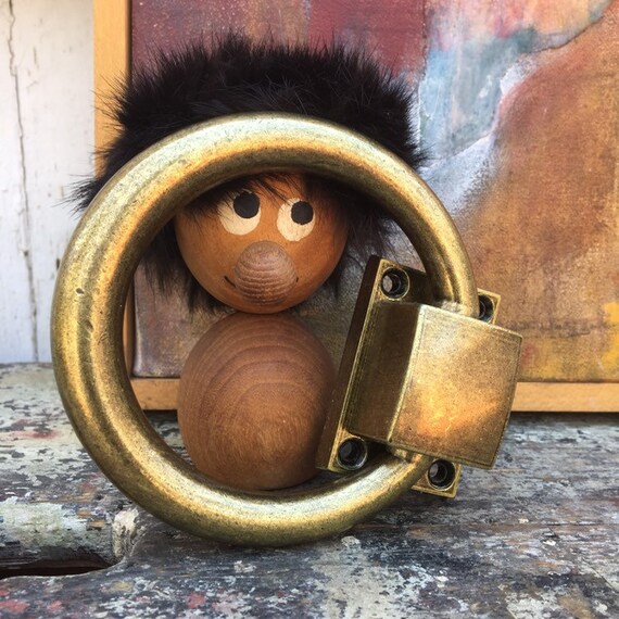 Brass Drop Ring Handle Pull Closet Door Salvage Furniture Etsy