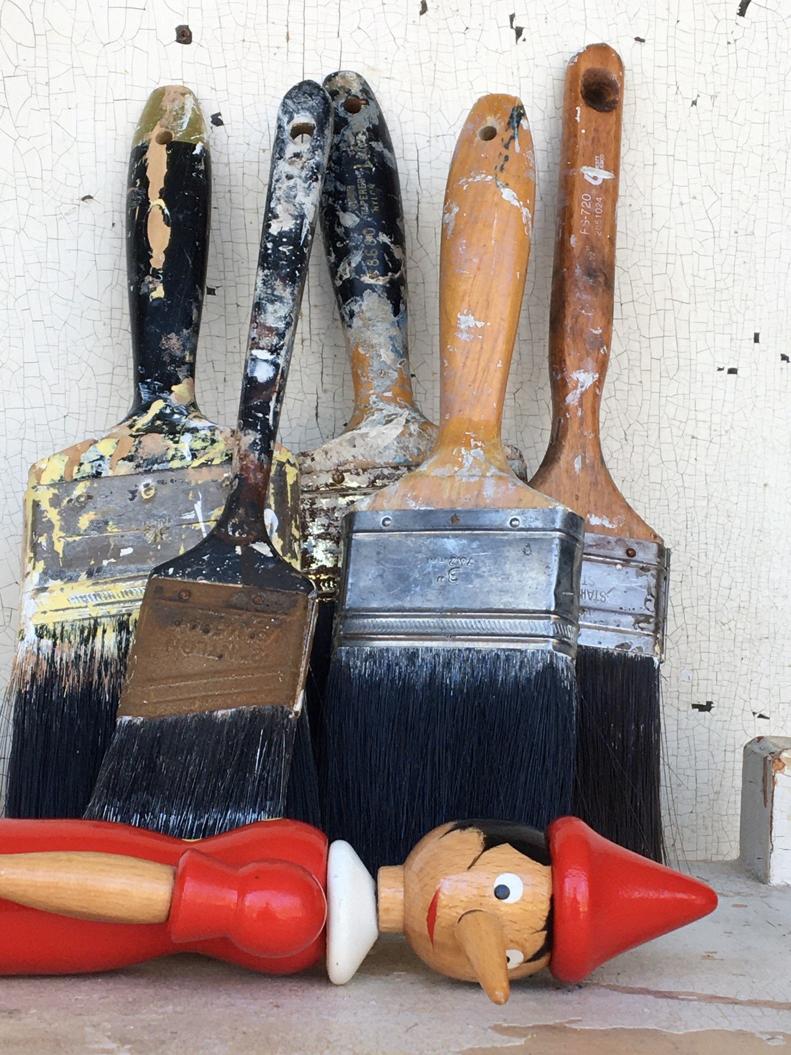 Paint Brush Set 5 Paintbrush House Painter's Brushes Lot Etsy