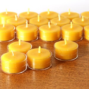 Beeswax Candles 100% Pure Beeswax Tealights 24 Pack Free Shipping image 1