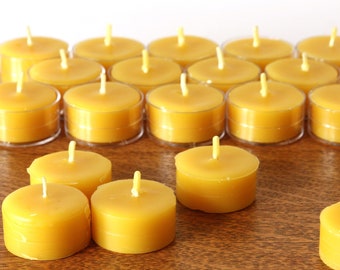 Beewax Candles - 100% Pure Beeswax Tealight Refills -- 50 Pack -- Refills without the Cups!  Free Shipping