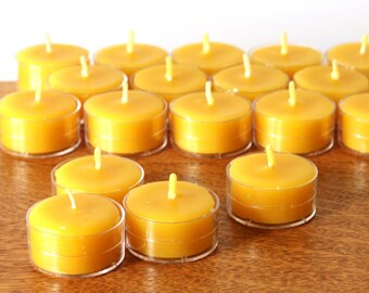 Beeswax Candles - 100% Pure Beeswax Tealights -- 100 Pack -- Free Shipping