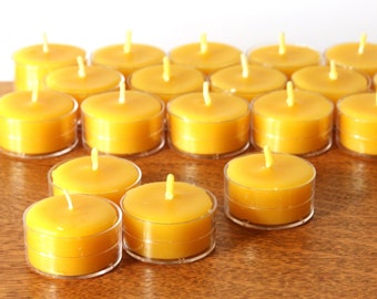 Beeswax Candles - 100% Pure Beeswax Tealights -- 24 Pack -- Free Shipping