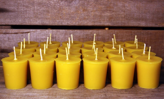 Beeswax Candles - 100% Pure Beeswax Votive Candles -- 70 Pack  -- Large 2 oz. Votives -- Free Shipping