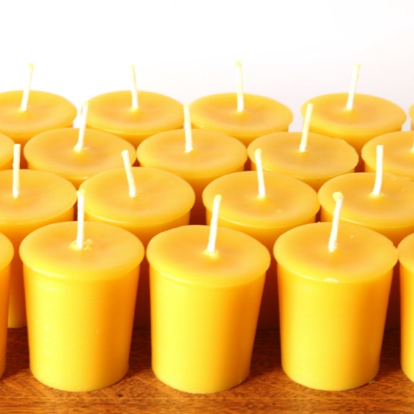 Beeswax Candles - 100% Pure Beeswax Votive Candles -- 6 Pack - Free Shipping