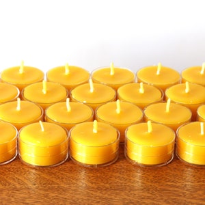 Beeswax Candles 100% Pure Beeswax Tealights 24 Pack Free Shipping image 2