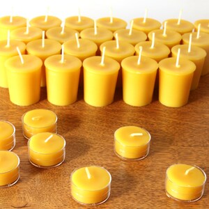 Beeswax Candles 100% Pure Beeswax Tealights 24 Pack Free Shipping image 3