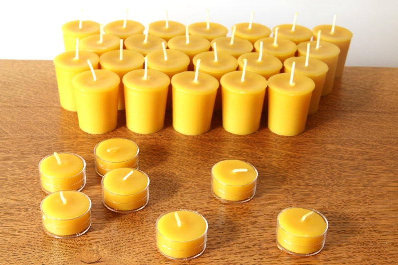 Beeswax Candles 100% Pure Beeswax Tealights 24 Pack Free Shipping image 3