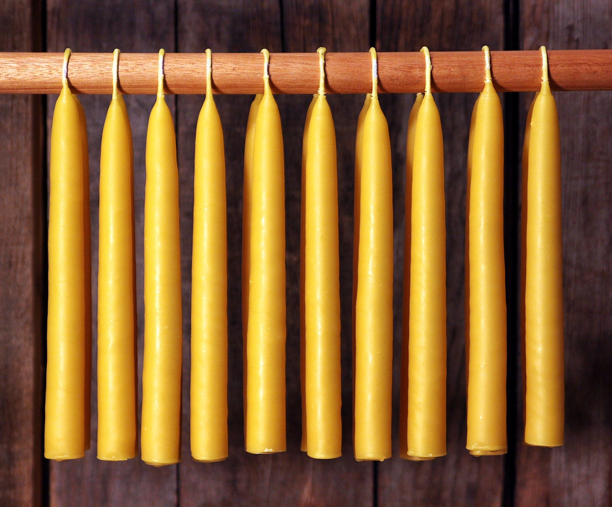 Beeswax Candles Hand Dipped 100 Beeswax Tapers Settler's Candles 6