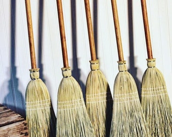 Tiny House Broom - RV Camper Broom - Sweep for Small Spaces - Premium American Cherry Hardwood Handle