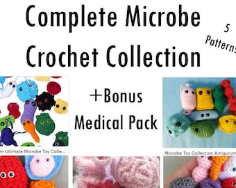 Complete Microbe Crochet Collection + Bonus Medical Pack 5 Patterns