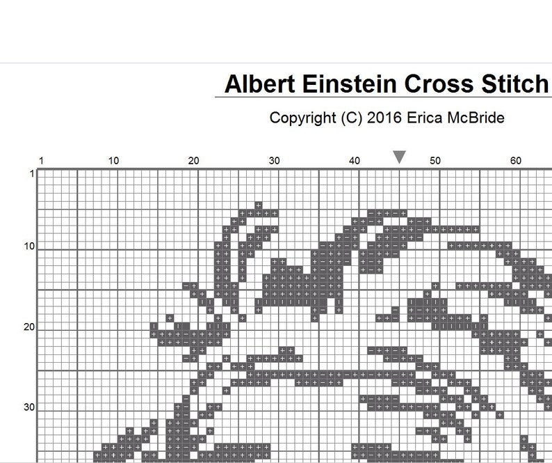 Albert Einstein Tongue Silhouette Cross Stitch 1 Color Easy PDF Pattern image 2