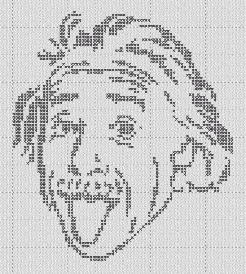 Albert Einstein Tongue Silhouette Cross Stitch 1 Color Easy PDF Pattern image 1